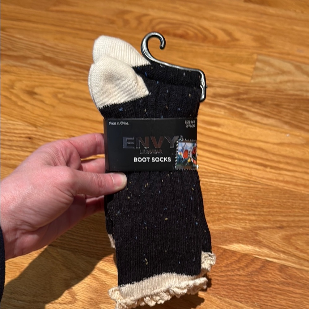 Envy Black and Cream Boot Socks